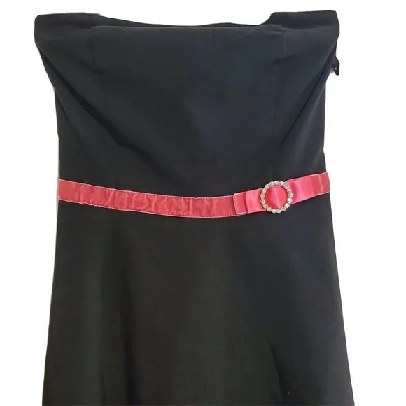 Ruby Rox Strapless Dress Womens Juniors Size 5 Black Rockabilly A-line - Picture 3 of 6